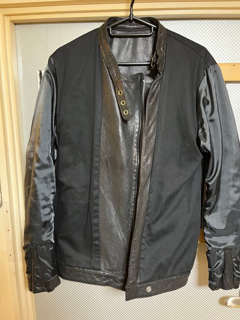 ヒステリックグラマー セミダブルレザーライダースジャケット 黒 L 検ルイスレザ