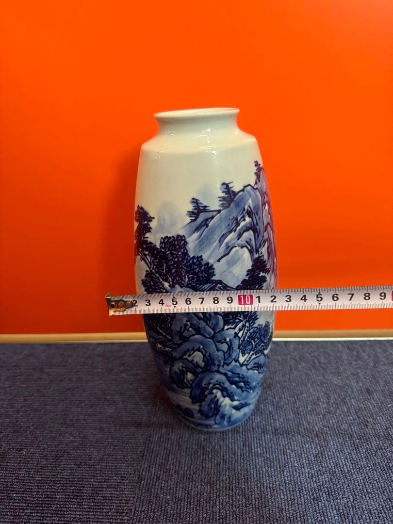 1969有田焼　染付山水　花瓶