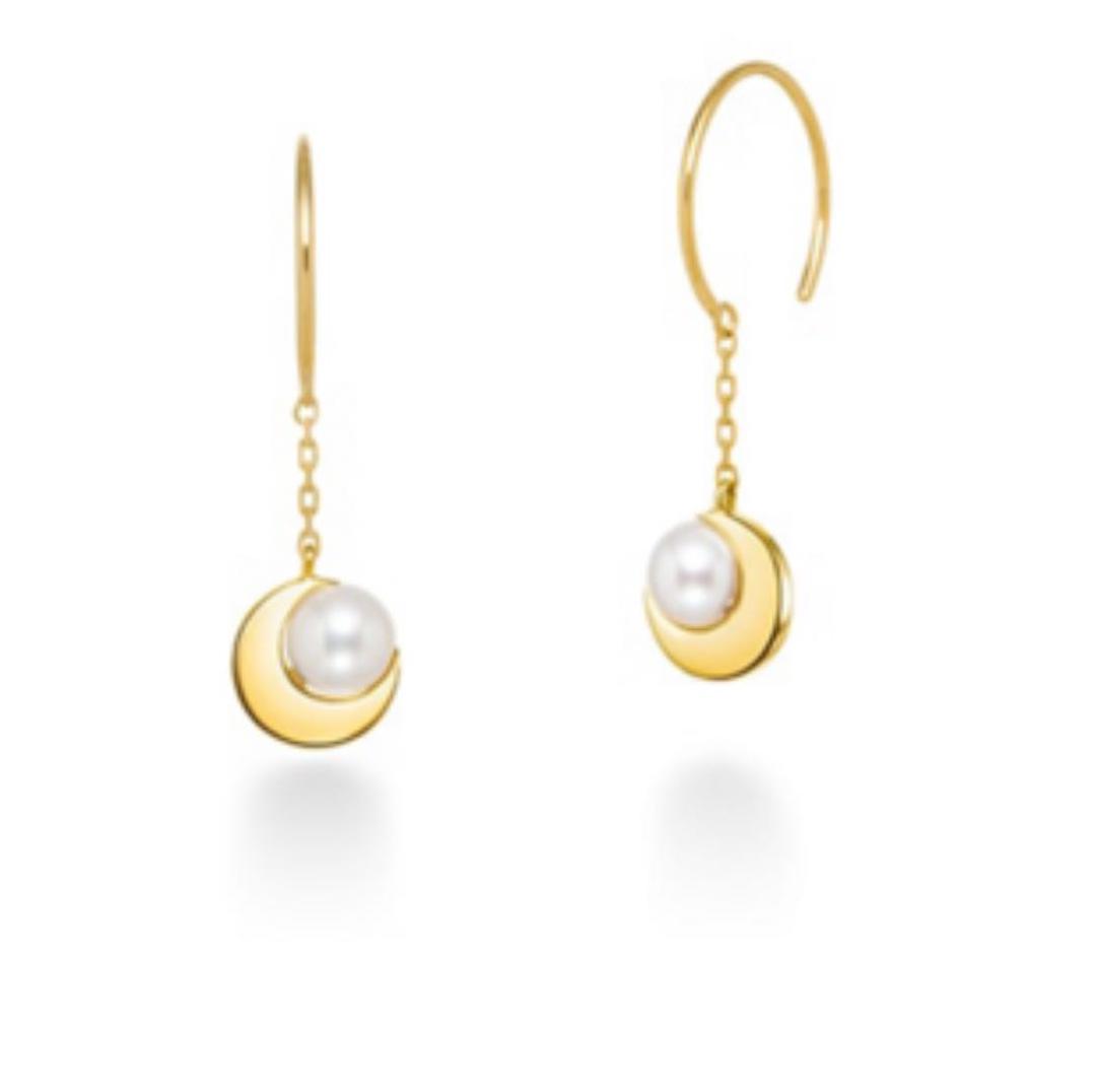 新品未使用AHKAH ピアス　クレセントパールピアス