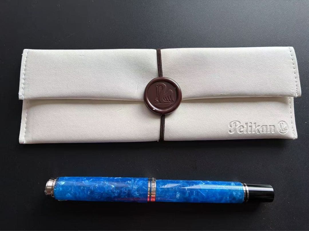 【新品】ペリカン 万年筆 Ｍ８０５ ヴァイブラントブルー Fニブ