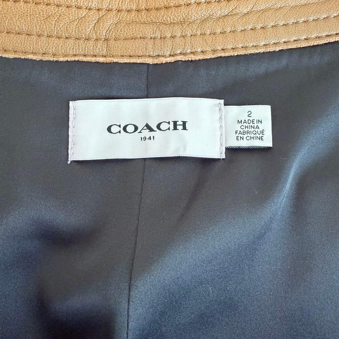 美品✨ COACH コーチ ラムレザー ガウチョパンツ ワイドパンツ