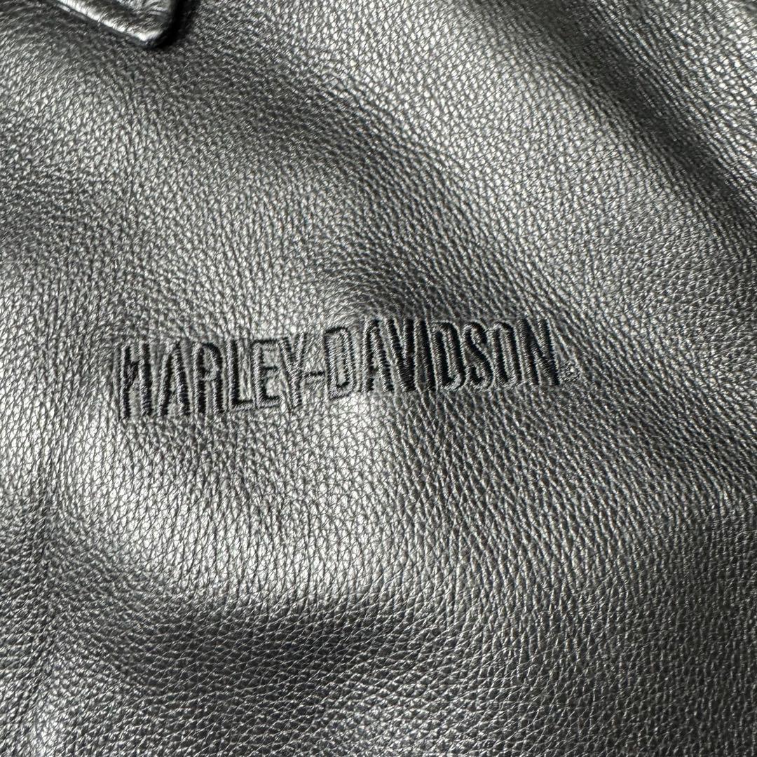 ☆Harley-Davidson レザージャケット シングルライダース 刻印ロゴ