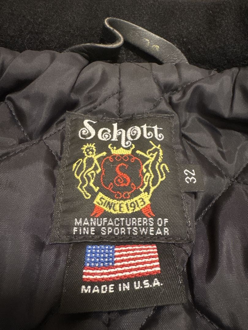 Schott ショット USA製 ウール ライダースコート シングル ブラック