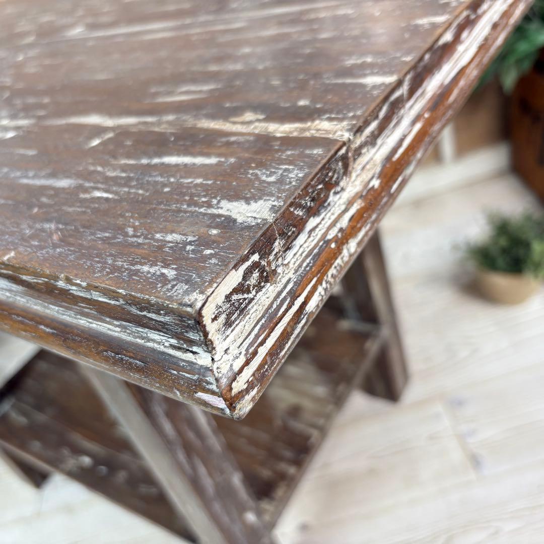 インドネシアアンティークビンテージ年代物テーブル木製ディスプレイ台花台飾台