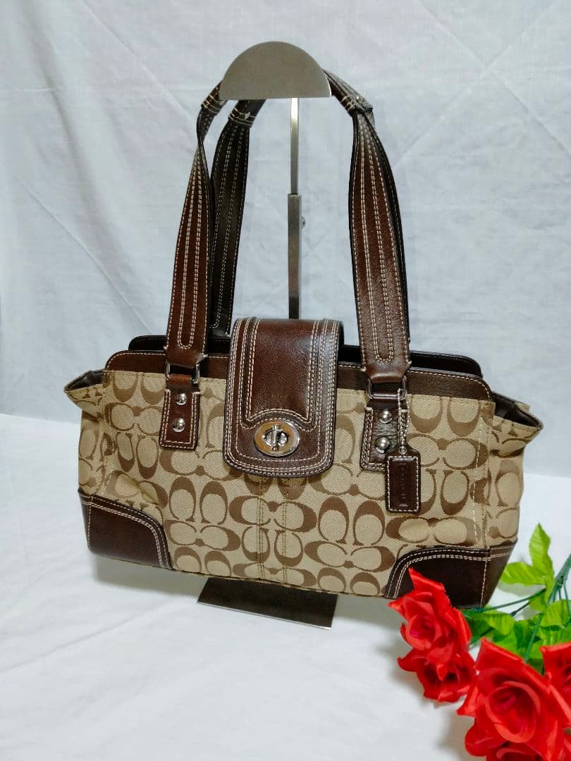 美品 コーチ COACH ハンドバッグ シグネチャー 13975