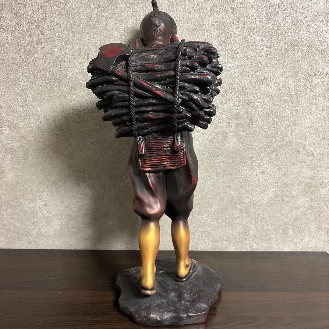 【レトロ】約48センチ　二宮金次郎像　置物　アンティーク　二ノ宮金次郎