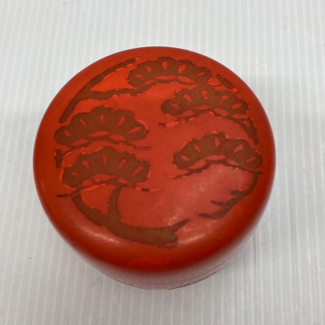 【茶道具】朱色　棗　茶道　日本文化　アンティーク　伝統工芸品　松　漆塗