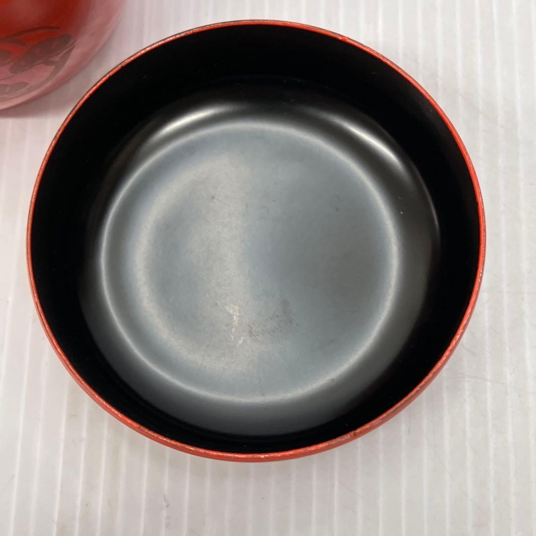 【茶道具】朱色　棗　茶道　日本文化　アンティーク　伝統工芸品　松　漆塗