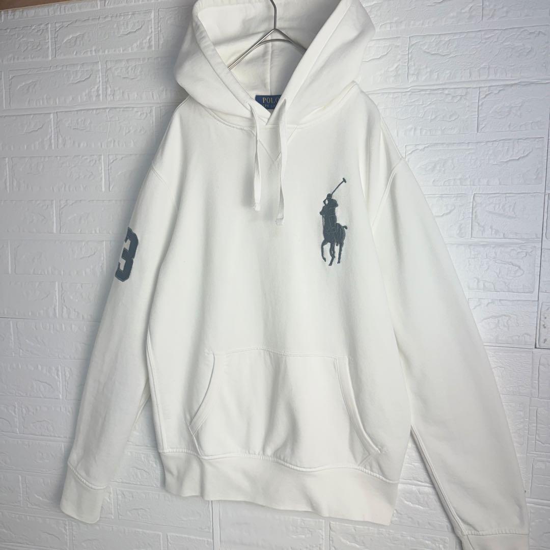 【美品】 POLO RALPH LAUREN ビッグポニー パーカー ホワイト
