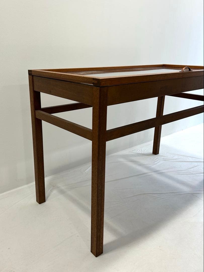 【ちょこ】大正ガラス 木製アンティークショーケース 中型