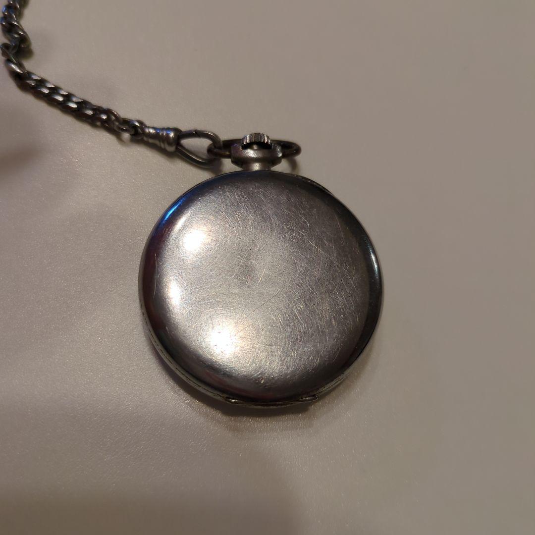 シルバー 懐中時計 アナログ表示