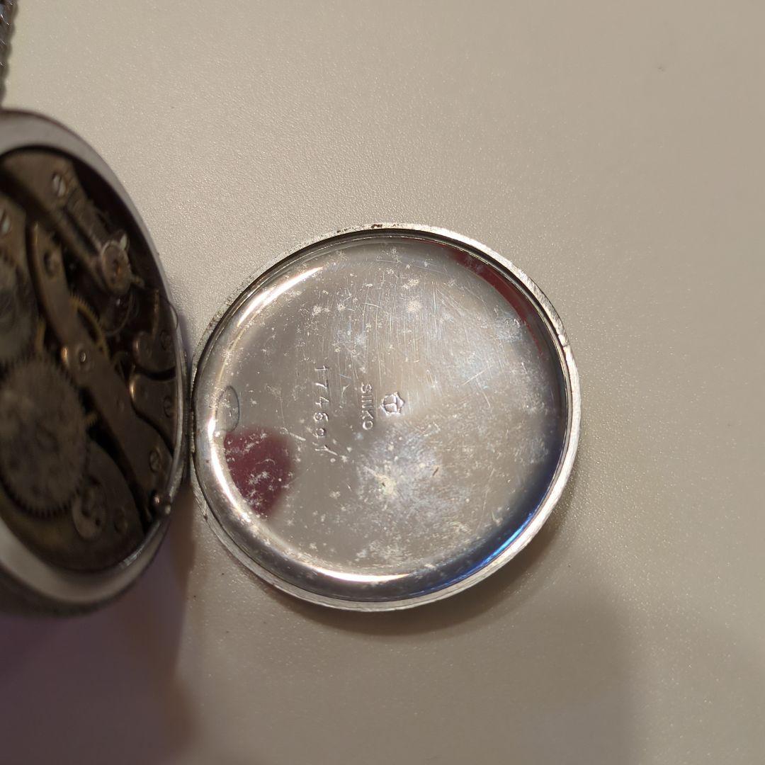 シルバー 懐中時計 アナログ表示