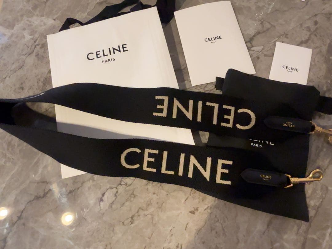 CELINEジャカード ロングストラップ / ウール