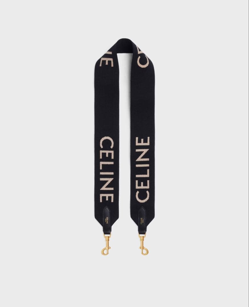 CELINEジャカード ロングストラップ / ウール