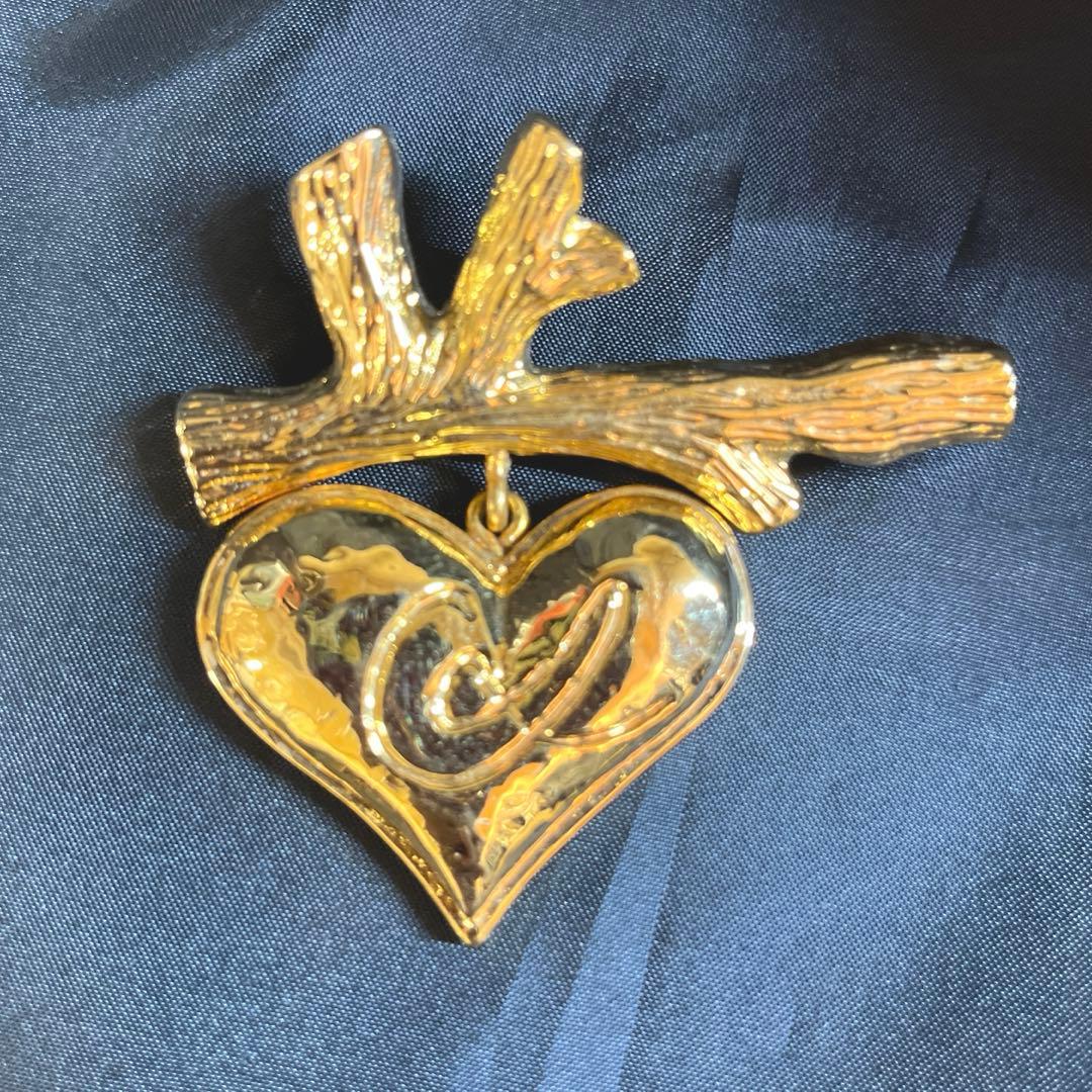 クリスチャンラクロワ ヴィンテージ 大ぶり ハート ブローチ
