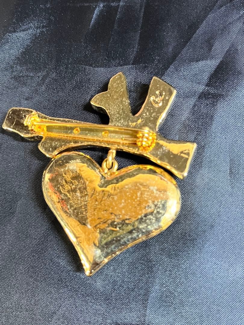 クリスチャンラクロワ ヴィンテージ 大ぶり ハート ブローチ