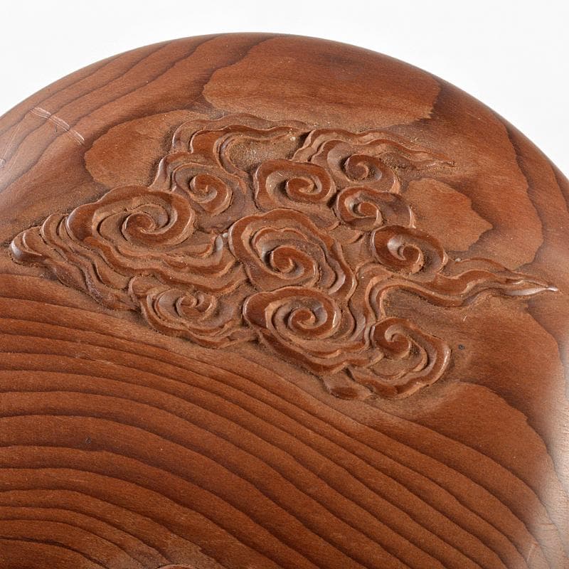 茶道具　指物師　前田南斎作　雲波刻　檪香合　裏千家淡々斎極め箱　M　R5695