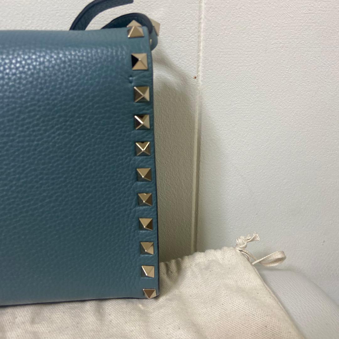 Valentino スタッズ ショルダーバッグ 青