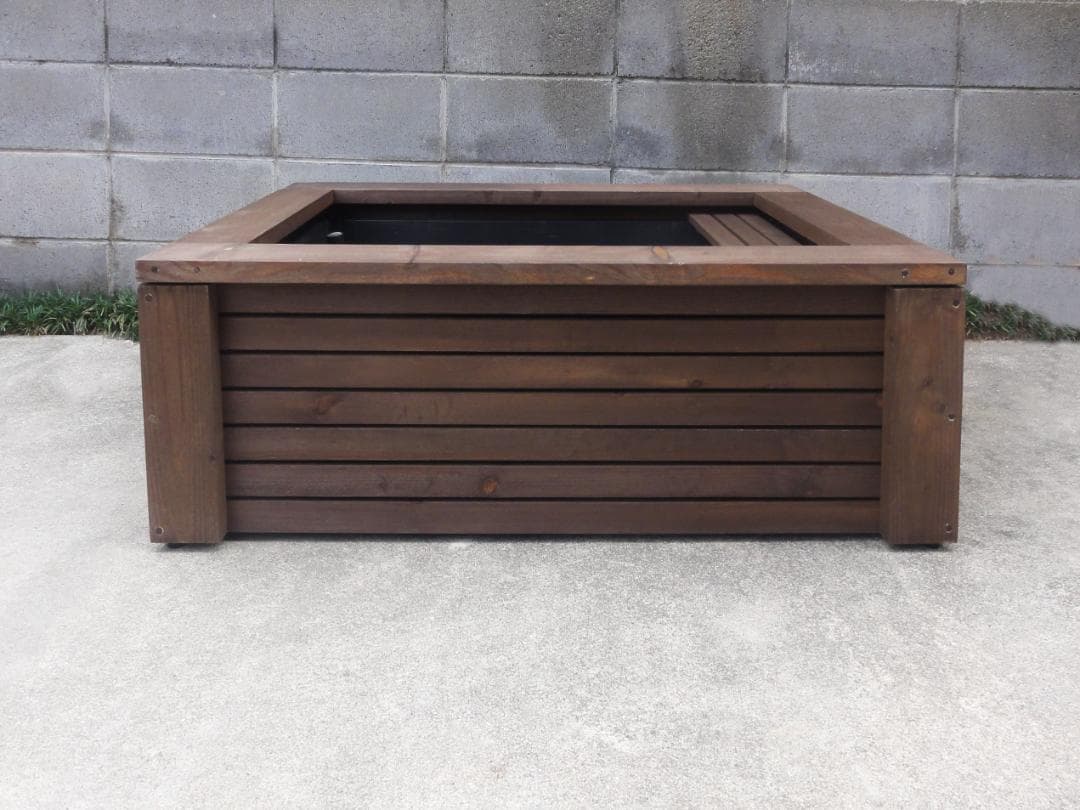 高さの有るビオトープ 80Ｌ　トロ舟＆木枠セット（棚付き）