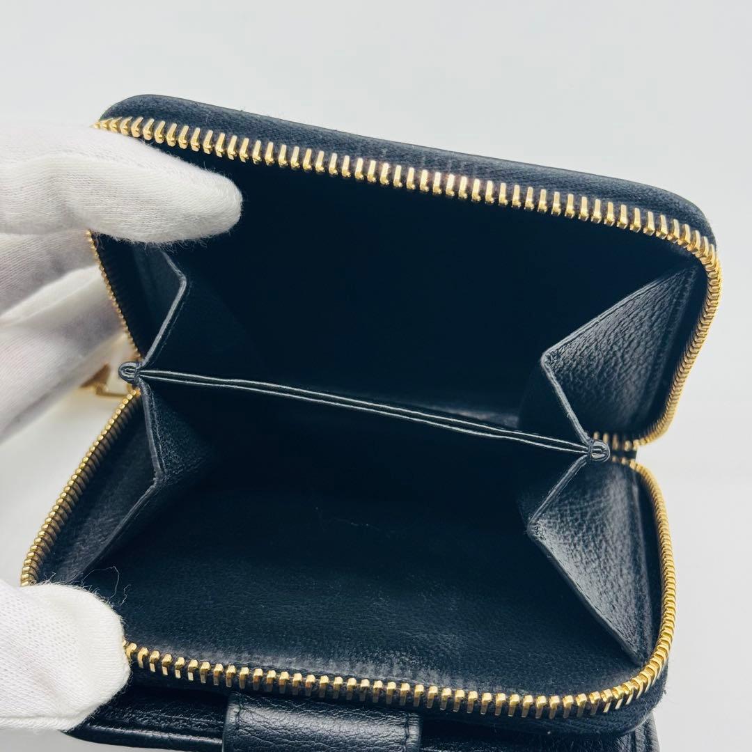 希少✨サンローラン 二つ折り財布 リヴゴージュ YSL レザー ブラック