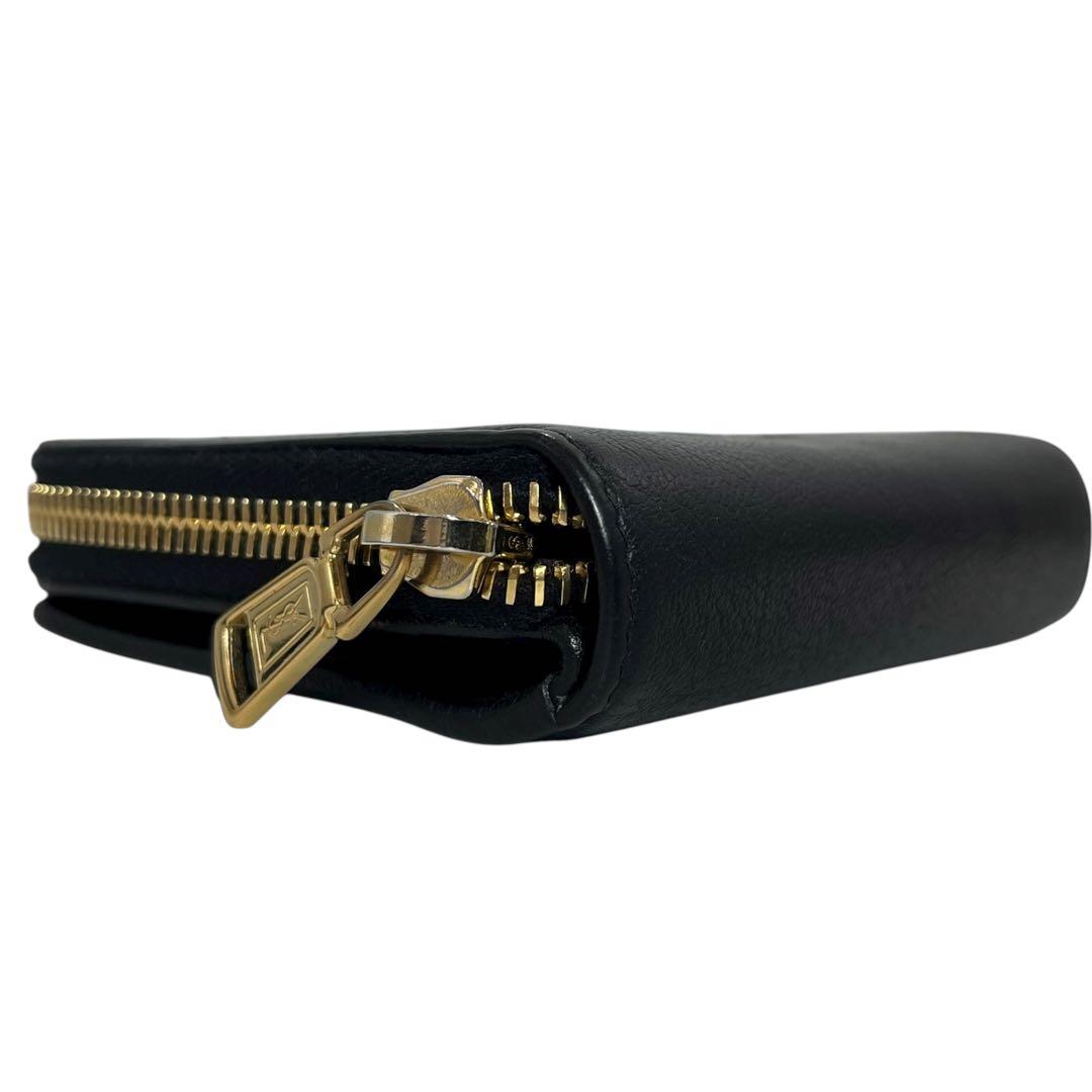 希少✨サンローラン 二つ折り財布 リヴゴージュ YSL レザー ブラック