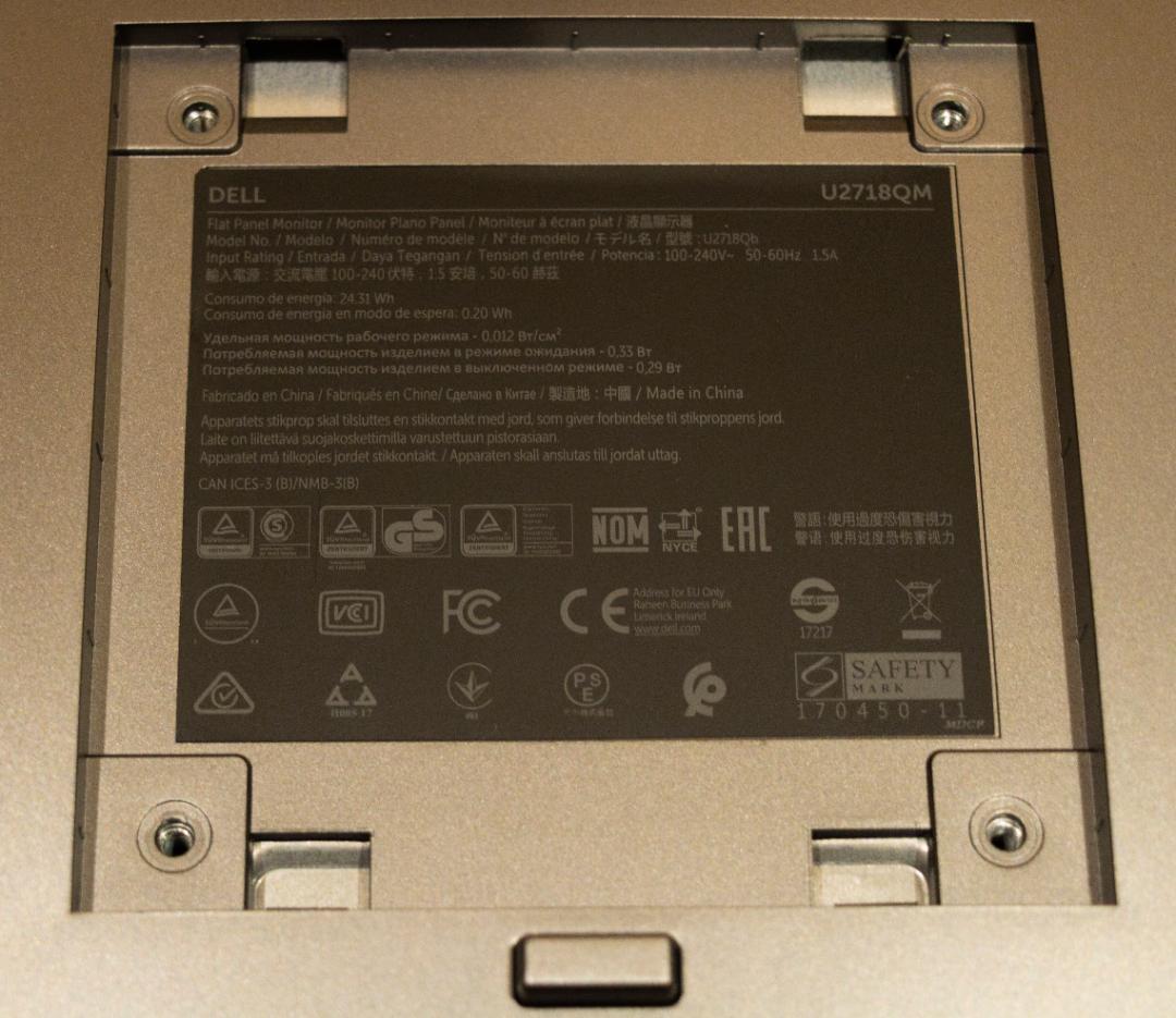 DELL U2718QM 27inch 4K HDR IPS液晶