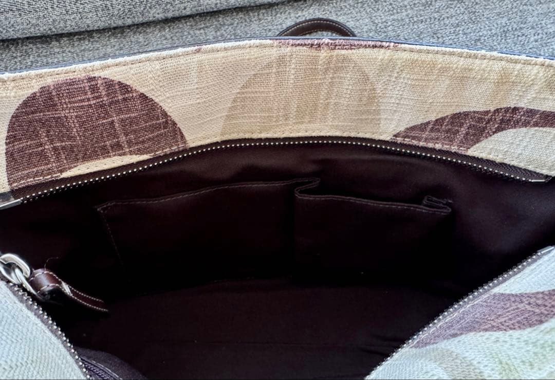 【COACH】コーチ シグネチャートートバッグ F13810 ベージュ/ブラウン