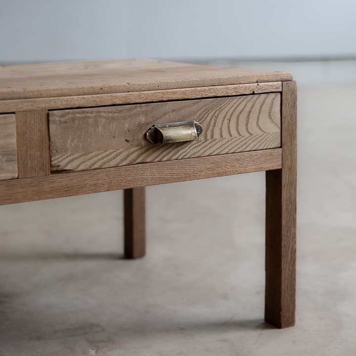 [古家具] 楢の文机 ローテーブル / 展示台 木製家具 座卓 アンティーク什器