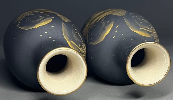 【エビス】徳利 酒盃 九谷焼 在銘 九谷雪山 金襴手 酒器 細工 時代物 酒杯