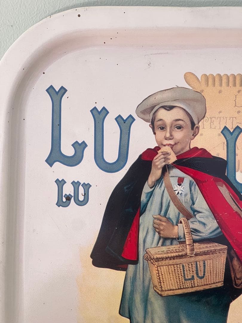 Lu ビスケット　少年　ヴィンテージ　アンティーク　トレイ　プレート　希少