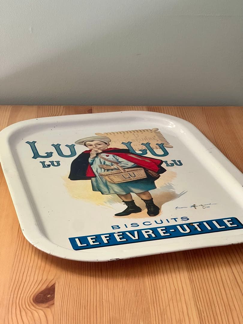 Lu ビスケット　少年　ヴィンテージ　アンティーク　トレイ　プレート　希少