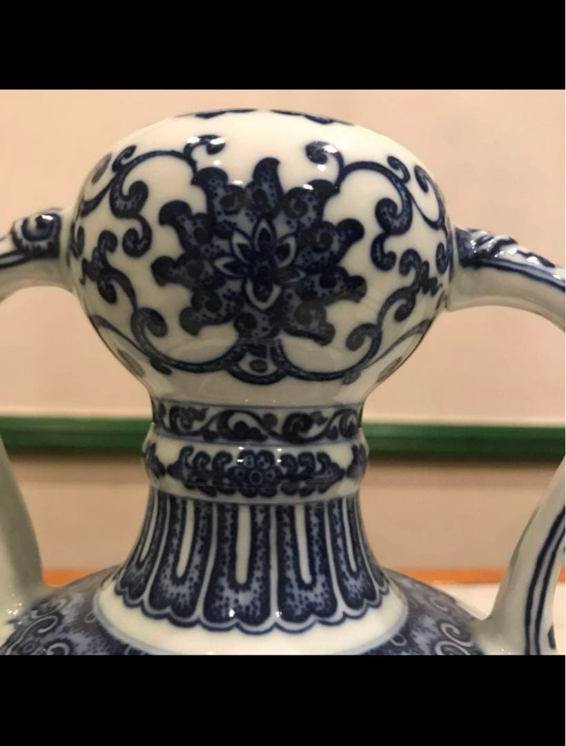 青花　壺　磁器　骨董品　銘あり