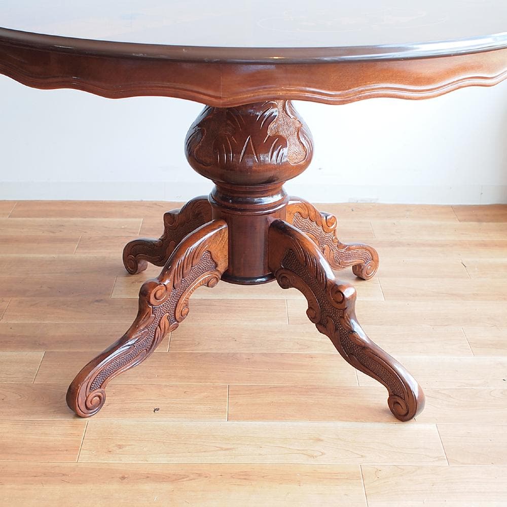 イタリアンクラシック 象嵌細工 ダイニングテーブル 直径108cm