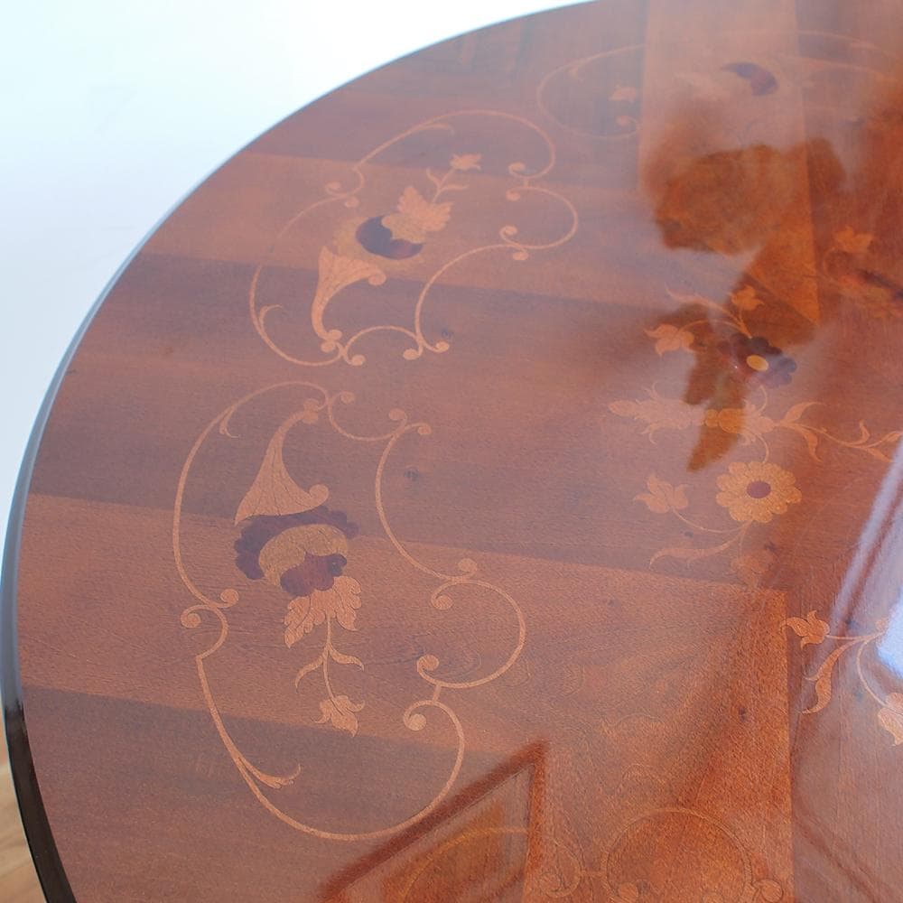 イタリアンクラシック 象嵌細工 ダイニングテーブル 直径108cm