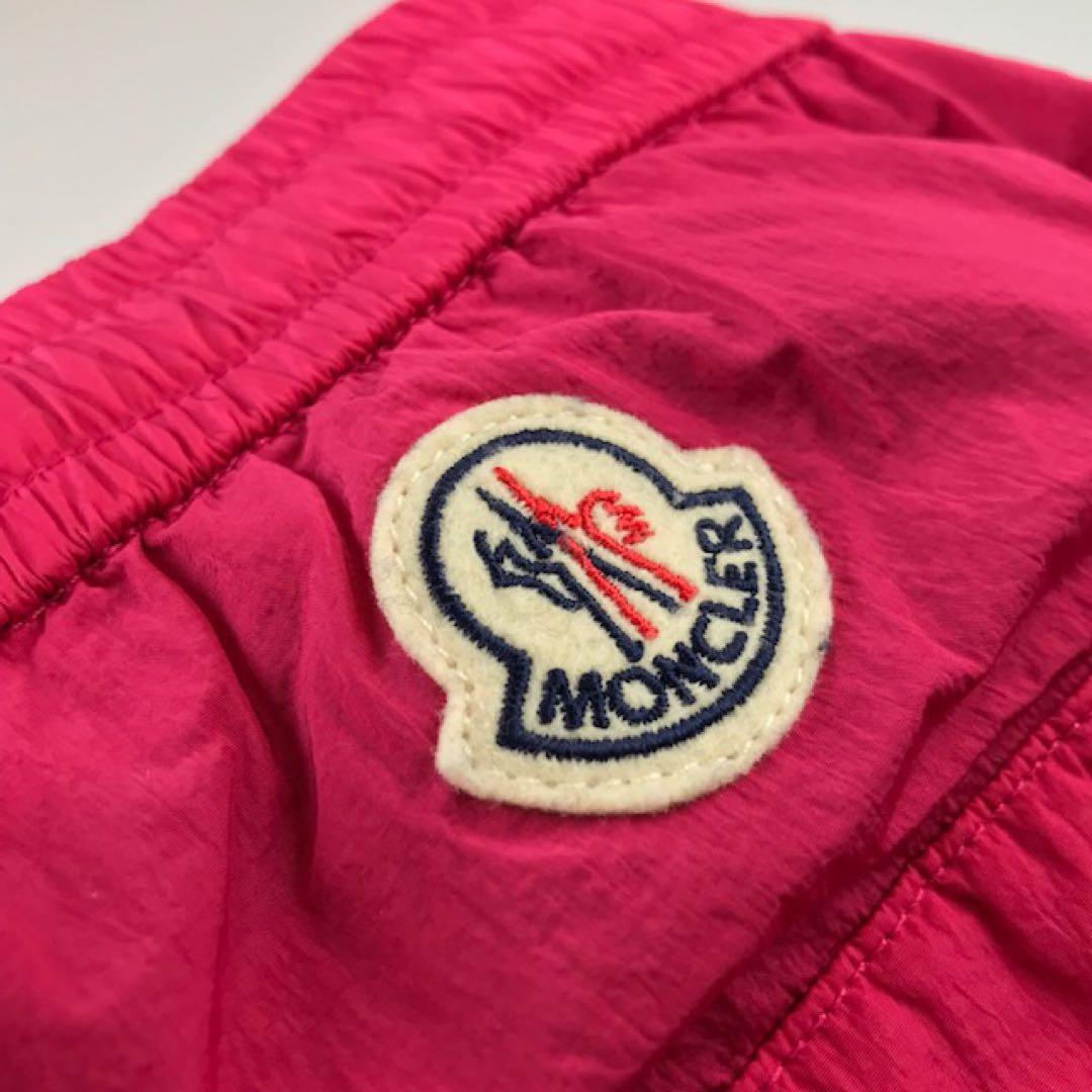 美品★モンクレール・ワッペン付 ブランドロゴ刺繍ライン スイムパンツ(46)