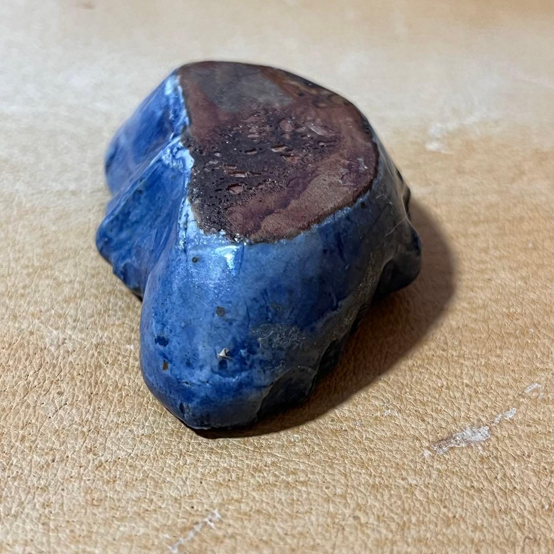 古美術 李朝　瑠璃釉　水滴　蝶