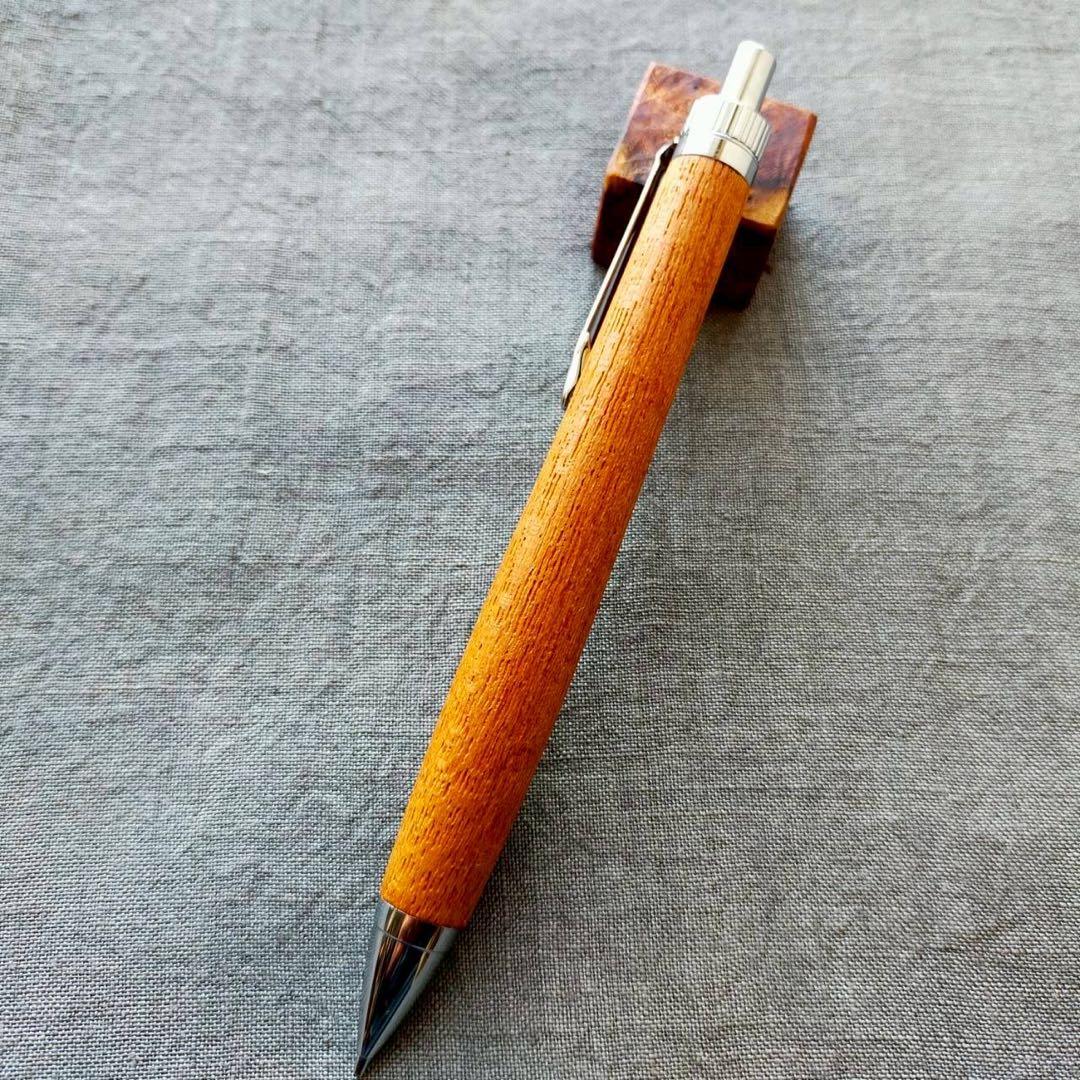 伊勢神宮　欅　ハンドメイド　木軸シャープペン　0.5mm　天然木　シルバー