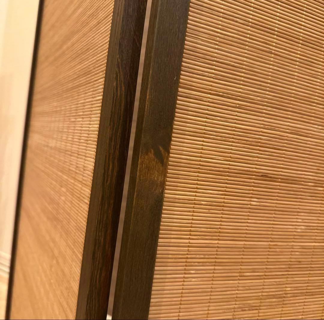 和風　木製ブラウン　パーテーション 3つ折り　間切り　衝立