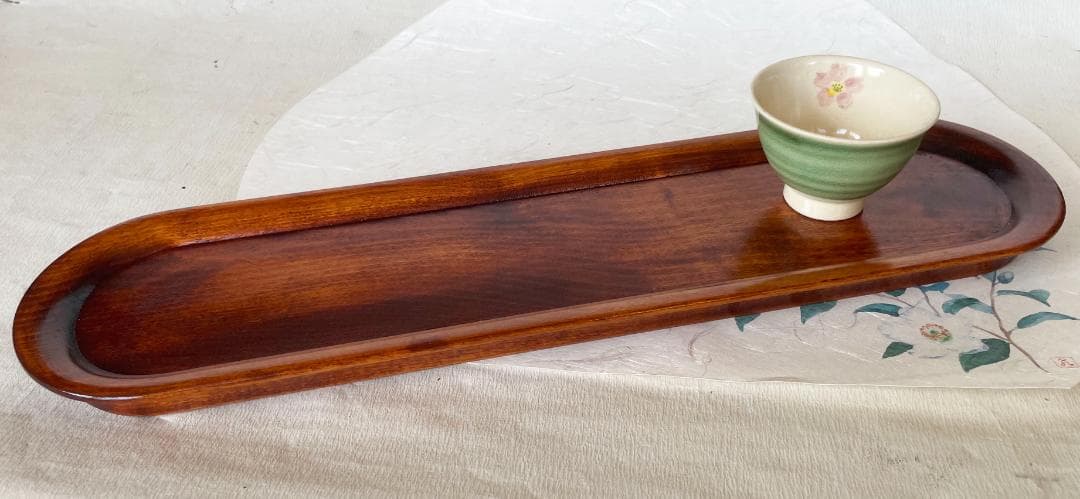 お盆トレー 長盆 すり漆一文字盆 本漆塗り 国産 木製 香川漆器 讃岐漆器 漆器