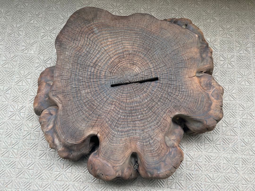 自然木 台座 盆栽 古陶磁 石仏 切株 木製 骨董 古美術