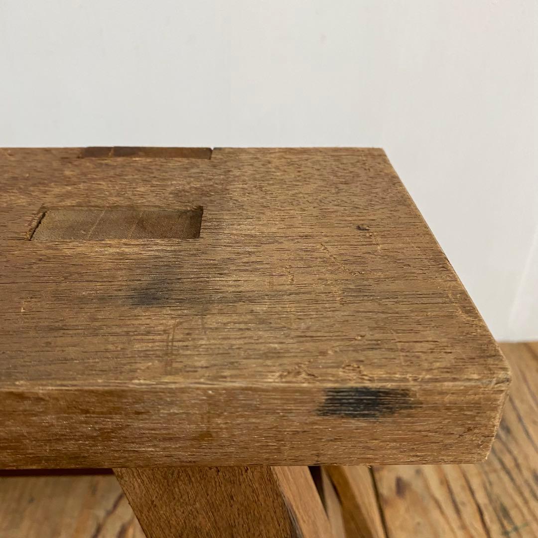 アンティーク スツール 踏み台 無垢材 y30