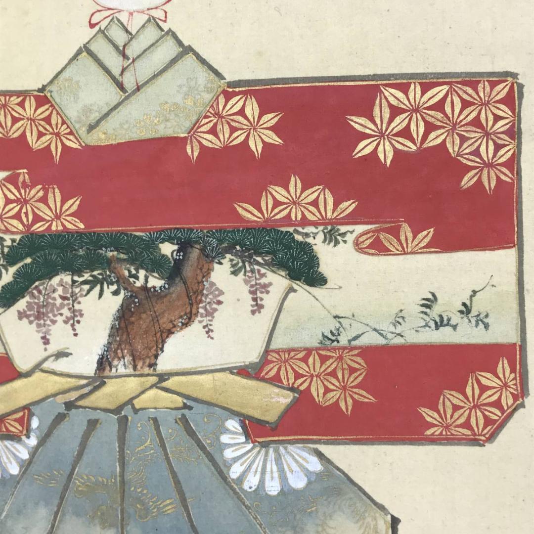 竹喬/雛図/ヒナ図/立雛/掛軸☆宝船☆AD-645