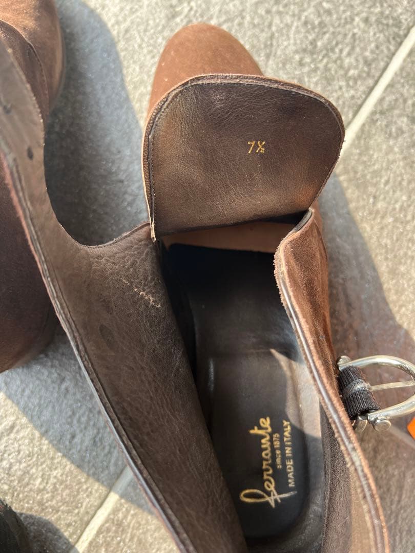 ferranteダークブラウン スエード ドレスシューズ 美品