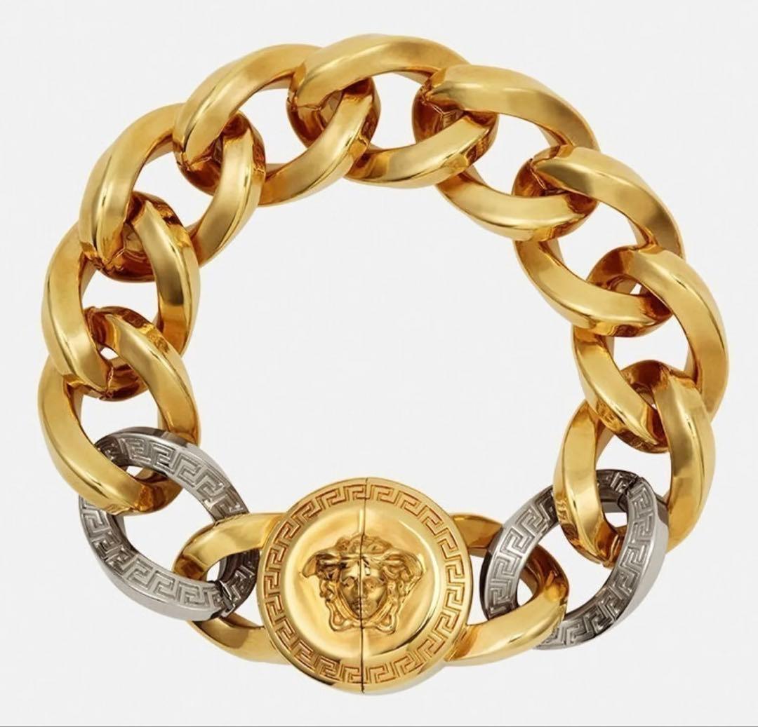 VERSACE ゴールド シルバー　チェーンブレスレット