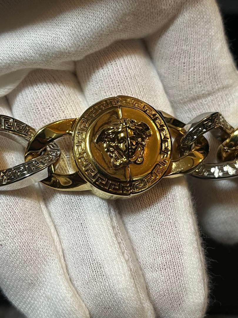 VERSACE ゴールド シルバー　チェーンブレスレット