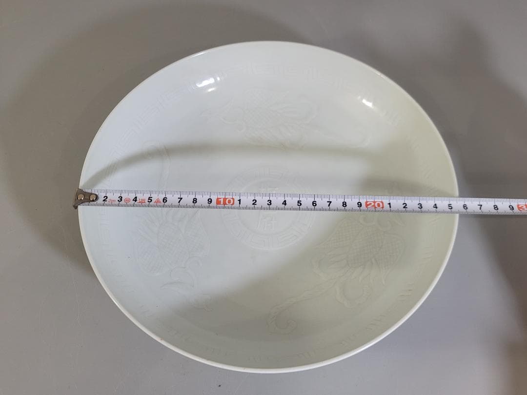 中国 白磁 鳳凰紋 皿