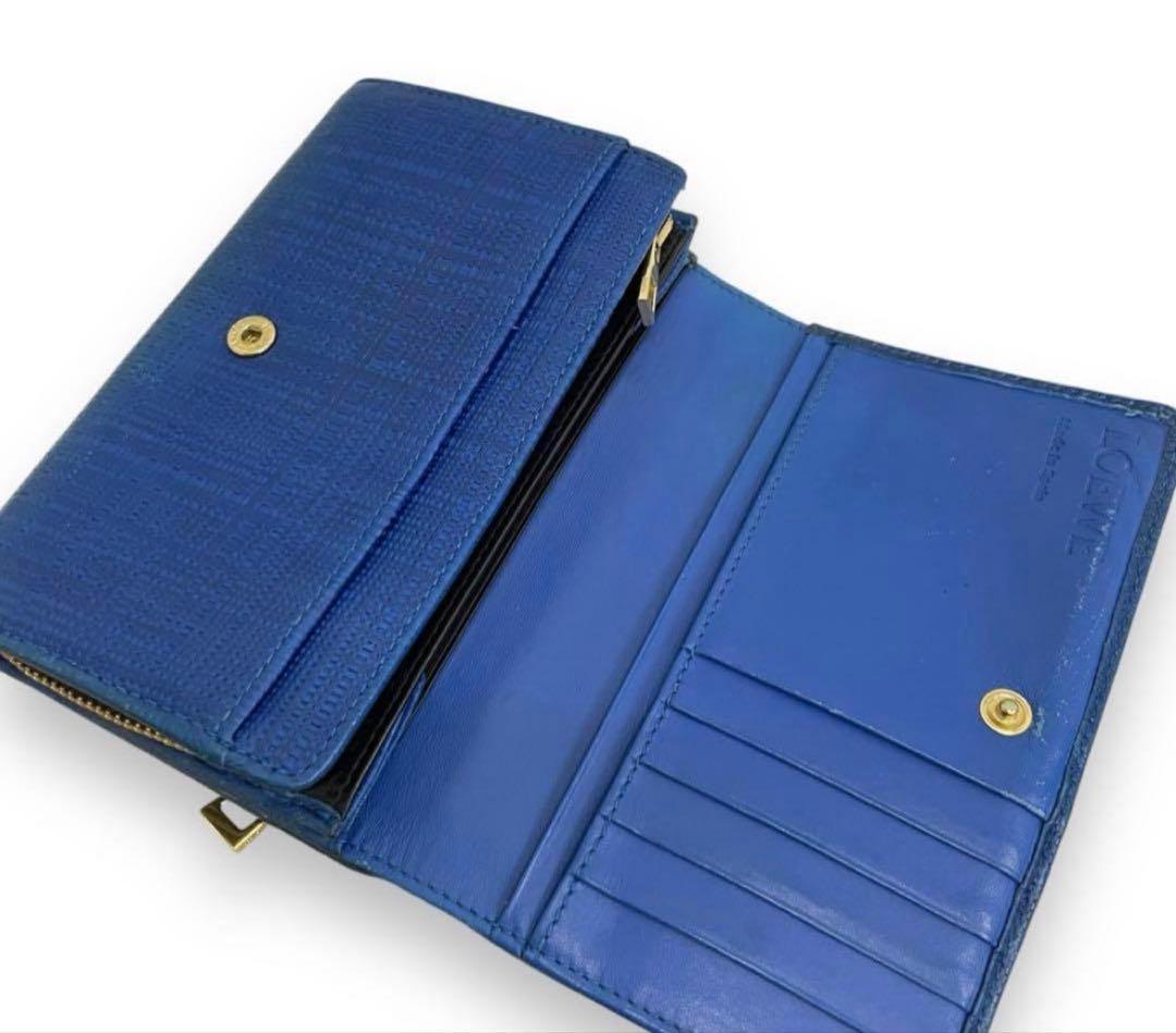 【sale】LOEWE ロエベ高級財布　ブルー　美品