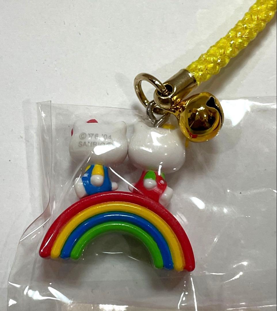 d*7様 ハローキティ 根付 ストラップ　キティーミミイ　虹
