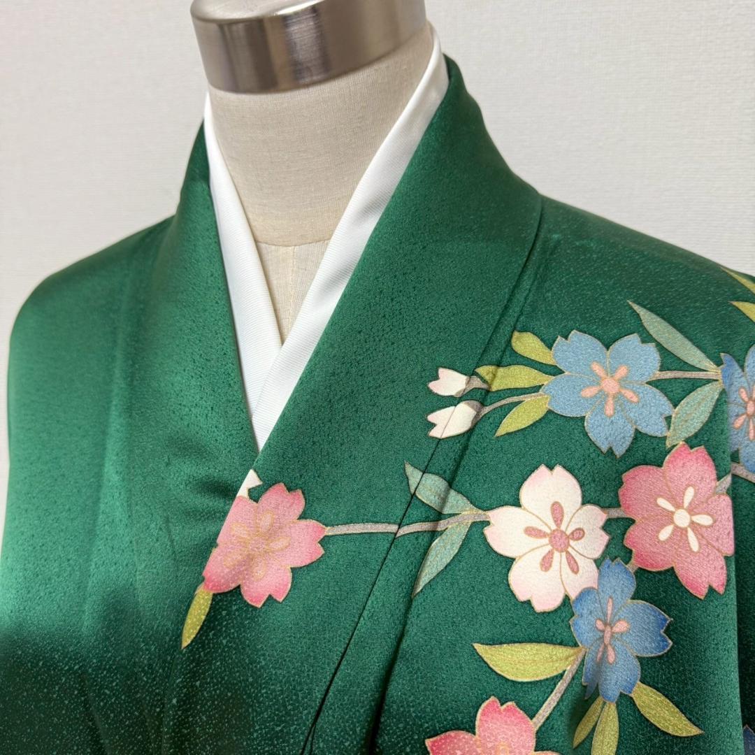 KN3885 振袖 身丈154.5cm 正絹 着物 成人式