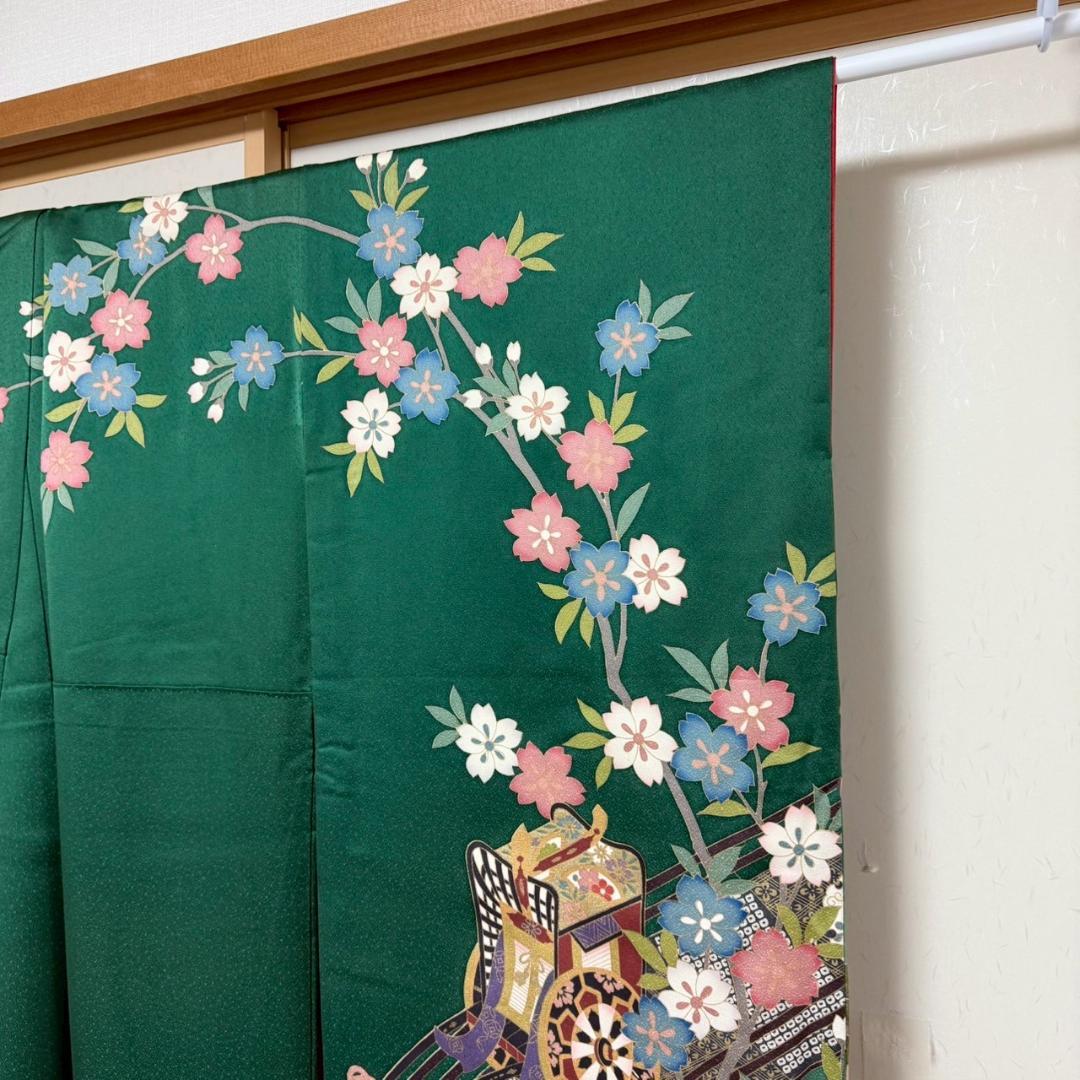 KN3885 振袖 身丈154.5cm 正絹 着物 成人式